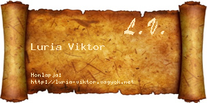 Luria Viktor névjegykártya